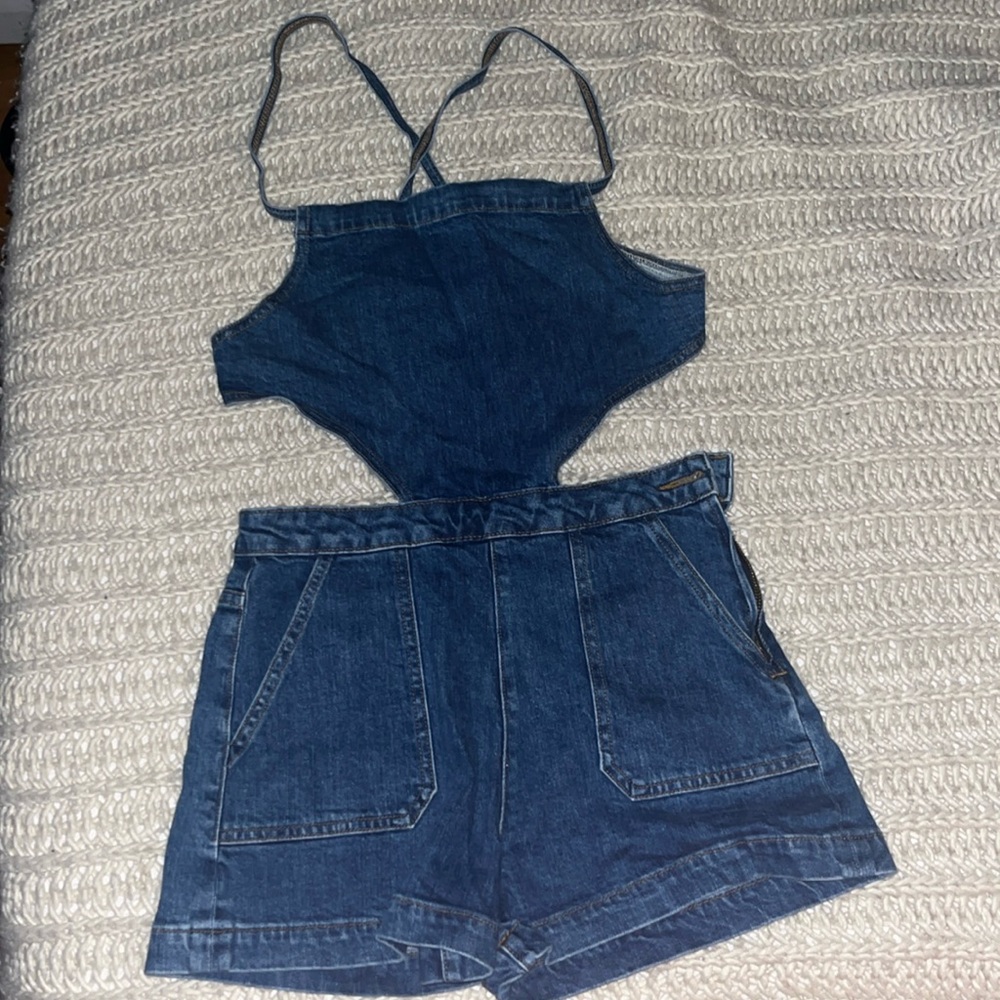 Stoned Immaculate Debbie Denim Romper.